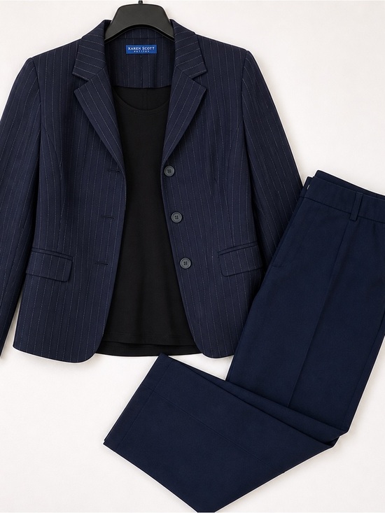 Karen Scott Jackets & Blazers - 3 PC BUNDLE Career Outfit Blazer Pants Blouse Petite Work Office Business Set